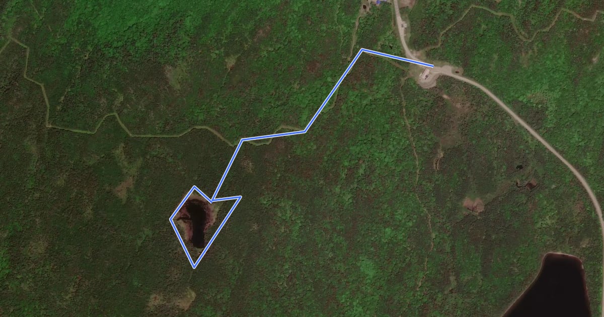 Маршрут 4th Connecticut Lake Trail на спутниковом снимке