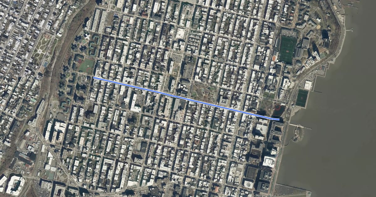 Маршрут 4th Street на спутниковом снимке