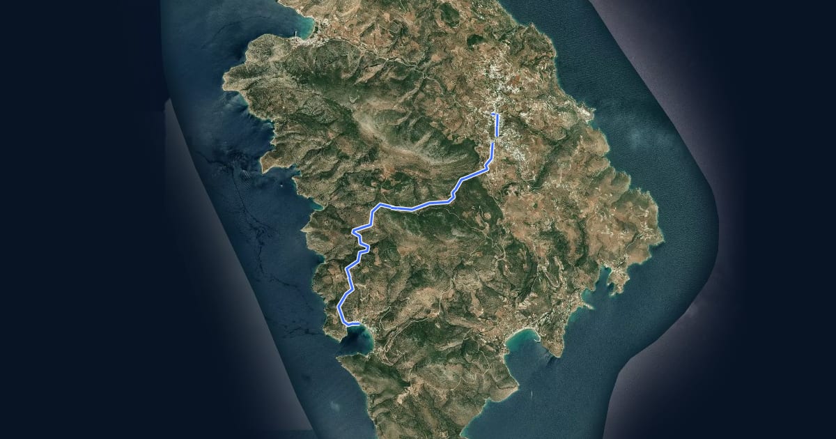 Маршрут 5 - Απολλωνία - Παναγία του Νήλιου - Βαθύ на спутниковом снимке