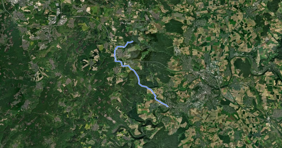 Маршрут [5] HWW Westerwald Herdorf - Diez на спутниковом снимке
