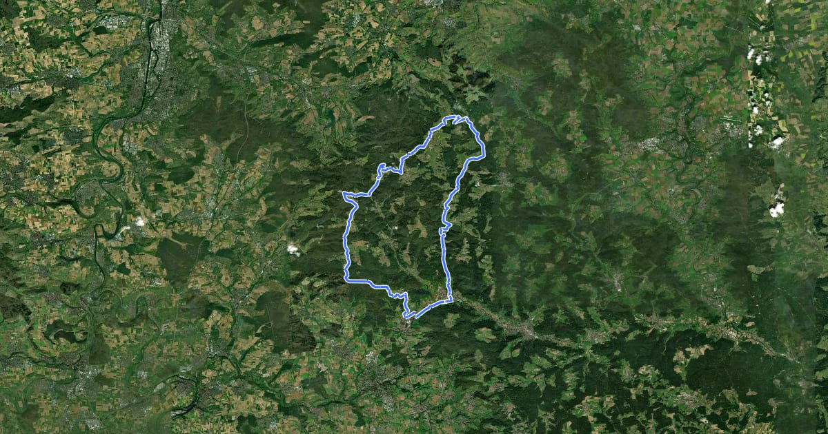 Маршрут 5-Landkreis-Radtour на спутниковом снимке