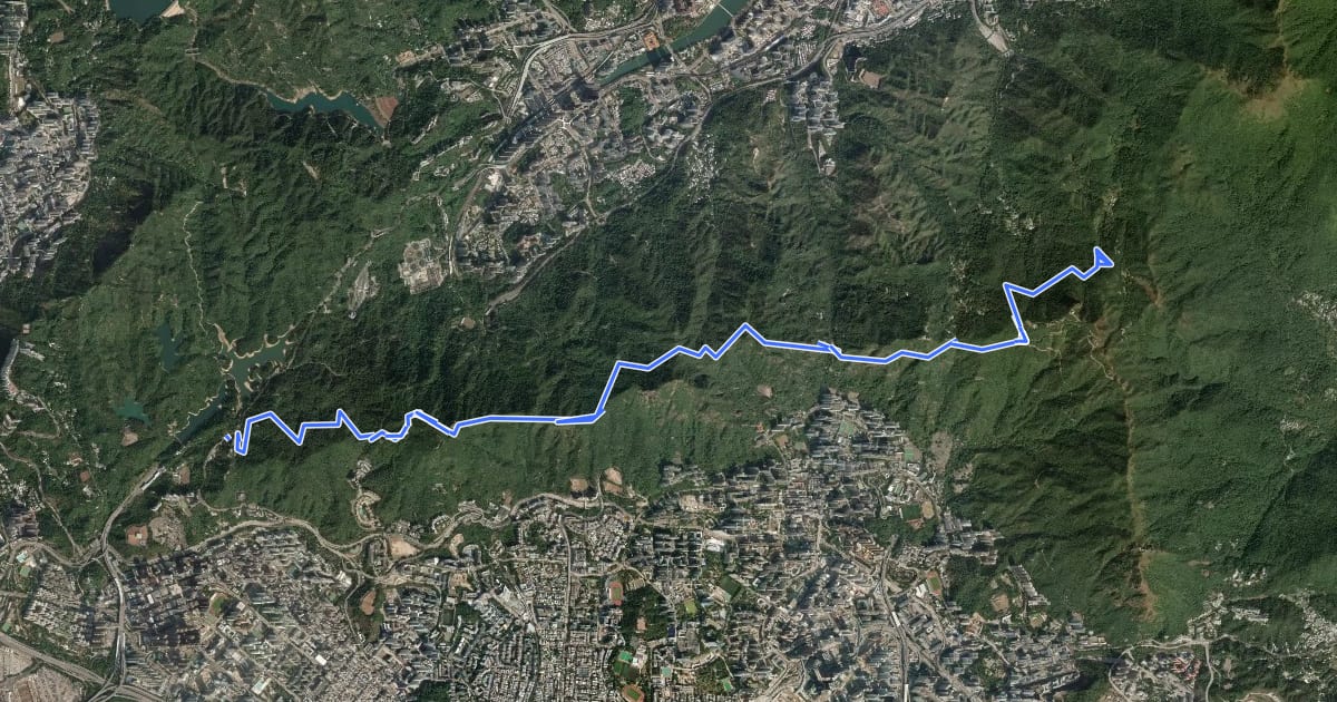 Маршрут 麥理浩徑第5段 MacLehose Trail Section 5 на спутниковом снимке