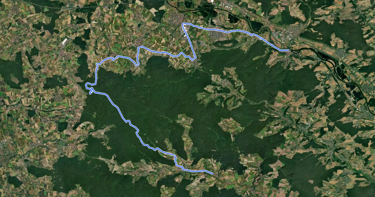 Маршрут 5-Sterne-Radweg на спутниковом снимке