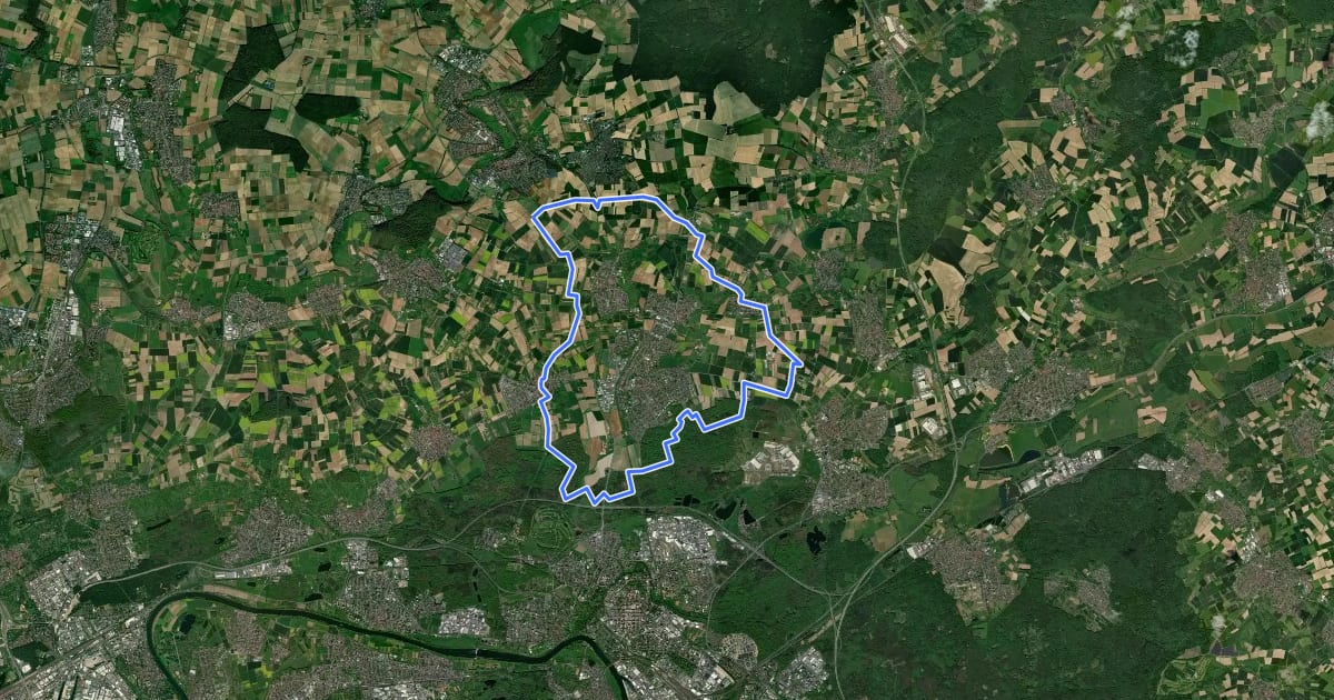 Маршрут 5-Sterne-Rundweg Bruchköbel на спутниковом снимке