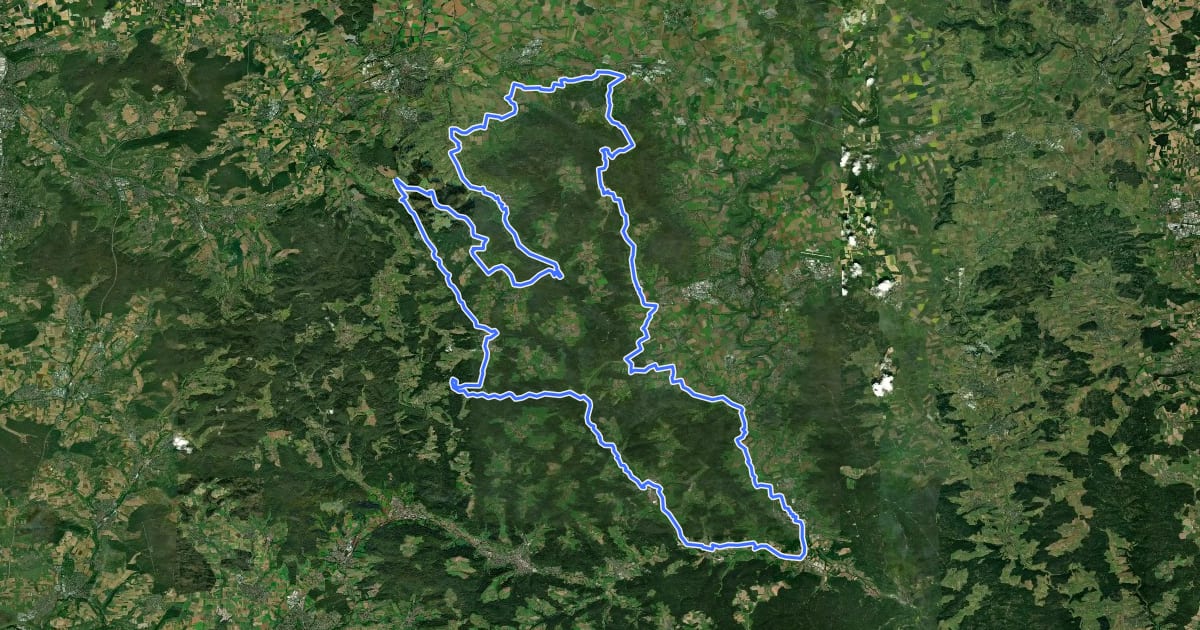 Маршрут 5-Täler-Radtour на спутниковом снимке