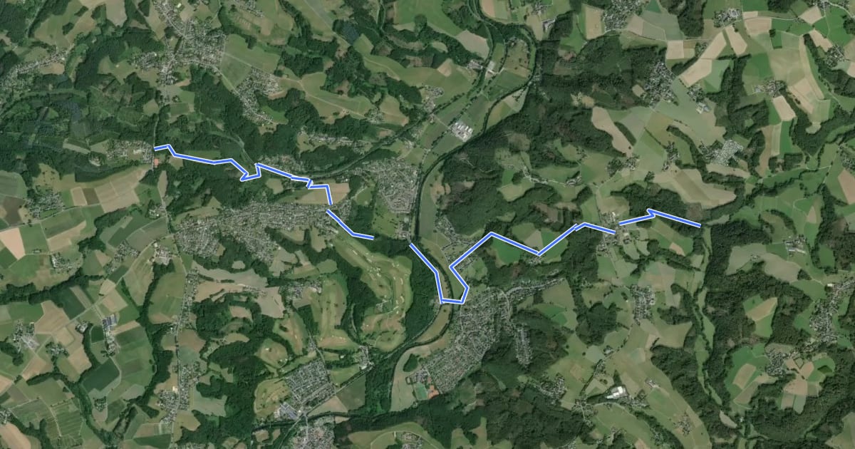 Маршрут [<5] Wanderweg 5 des KEV [Lohmar] на спутниковом снимке