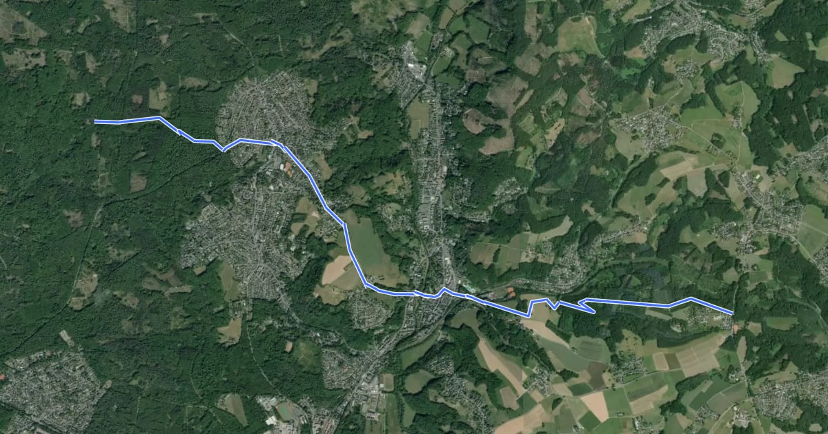 Маршрут [<5] Wanderweg 5 des KEV [Rösrath] на спутниковом снимке