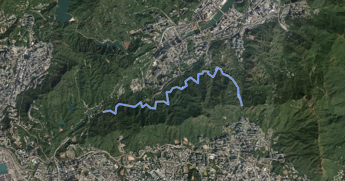 Маршрут 衛奕信徑第5段 Wilson Trail Section 5 на спутниковом снимке