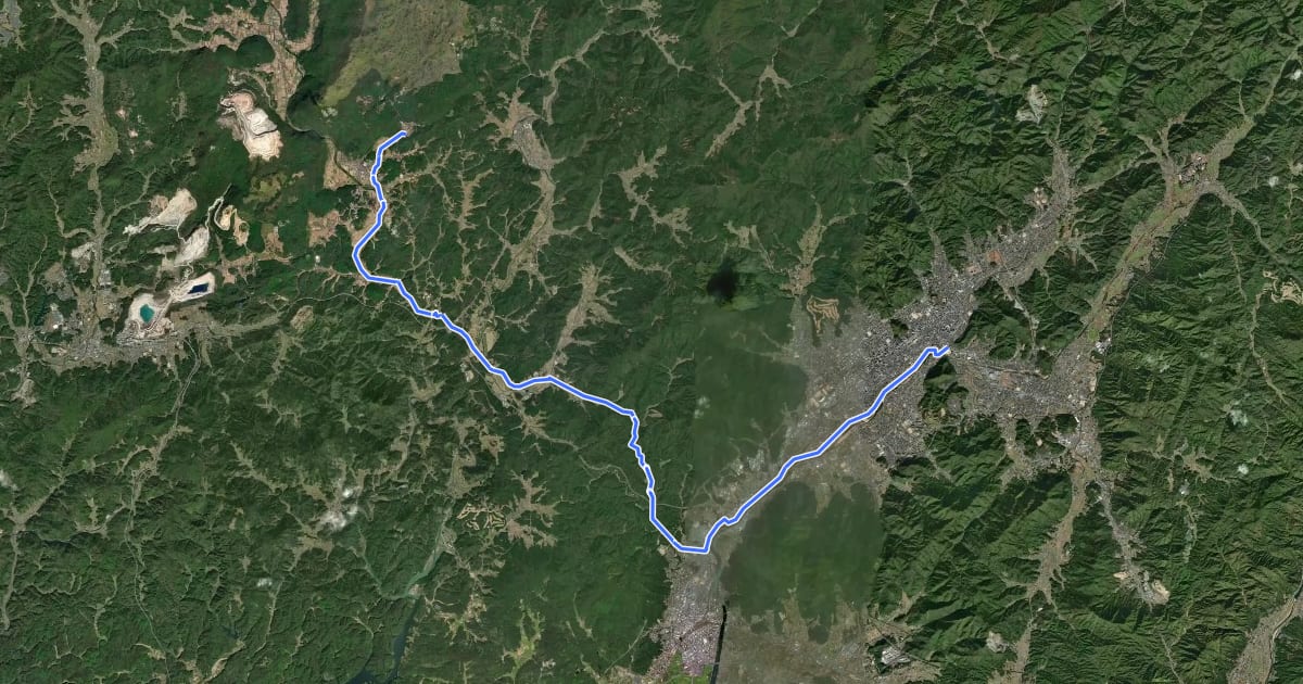 Маршрут 山口県道501号　山口秋吉台公園自転車道線 на спутниковом снимке