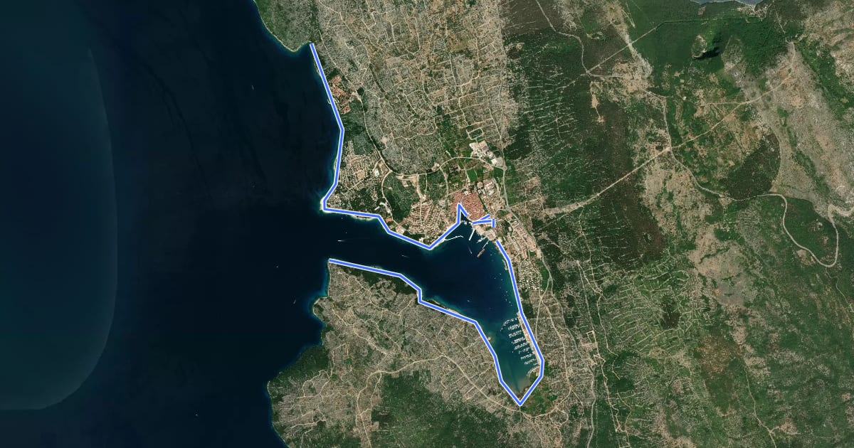 Маршрут 501 Cres-lighthous - Cres-Gavza на спутниковом снимке