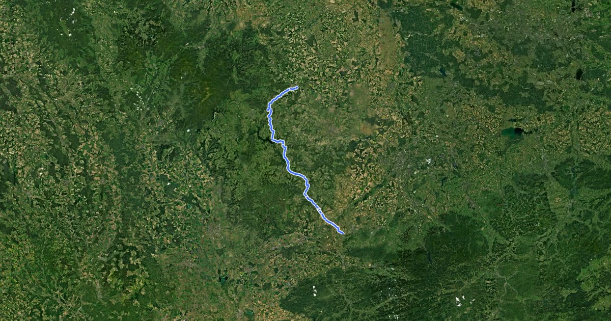 Маршрут 503 Krnov - Starý Jičín на спутниковом снимке
