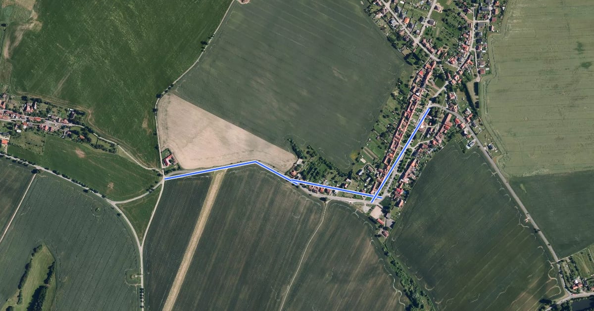 Маршрут 507B Krasová - Krasová, rozc. на спутниковом снимке