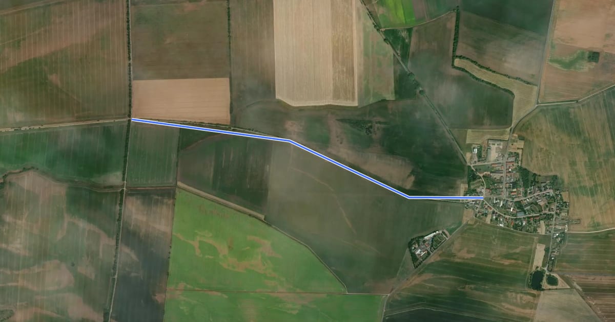 Маршрут 51-86 Möckern S-Dalchau на спутниковом снимке
