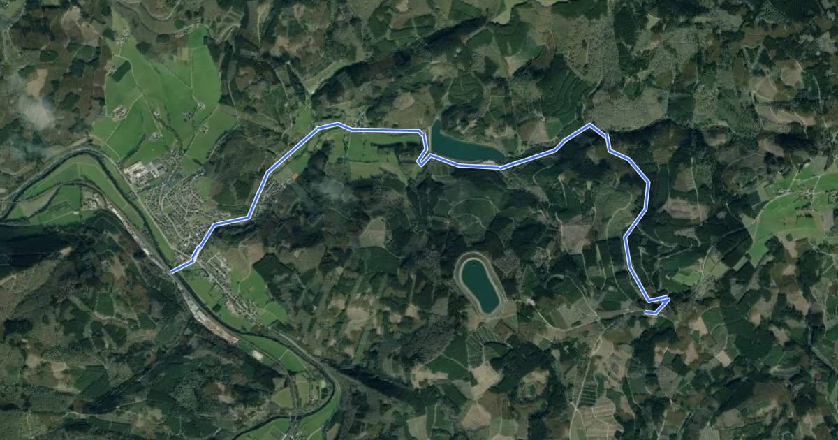 Маршрут (51) Finnentrop-Rönkhausen - (52) Finnentrop-Glingestraße на спутниковом снимке