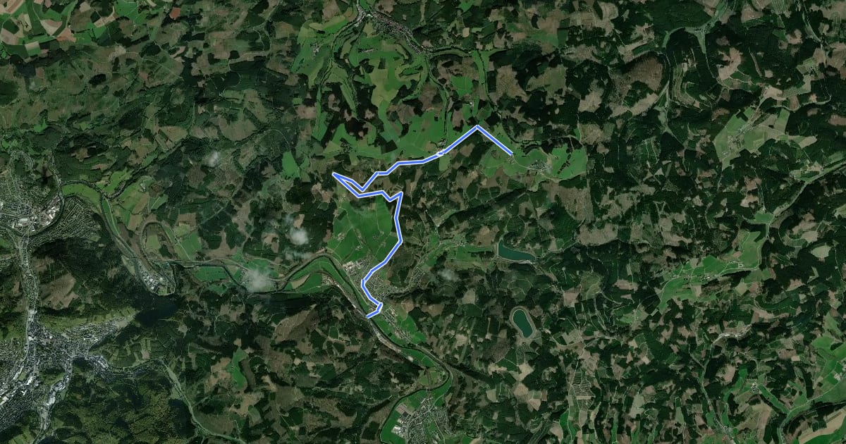 Маршрут (51) Finnentrop-Rönkhausen - (71) Sundern-Wildewiese на спутниковом снимке