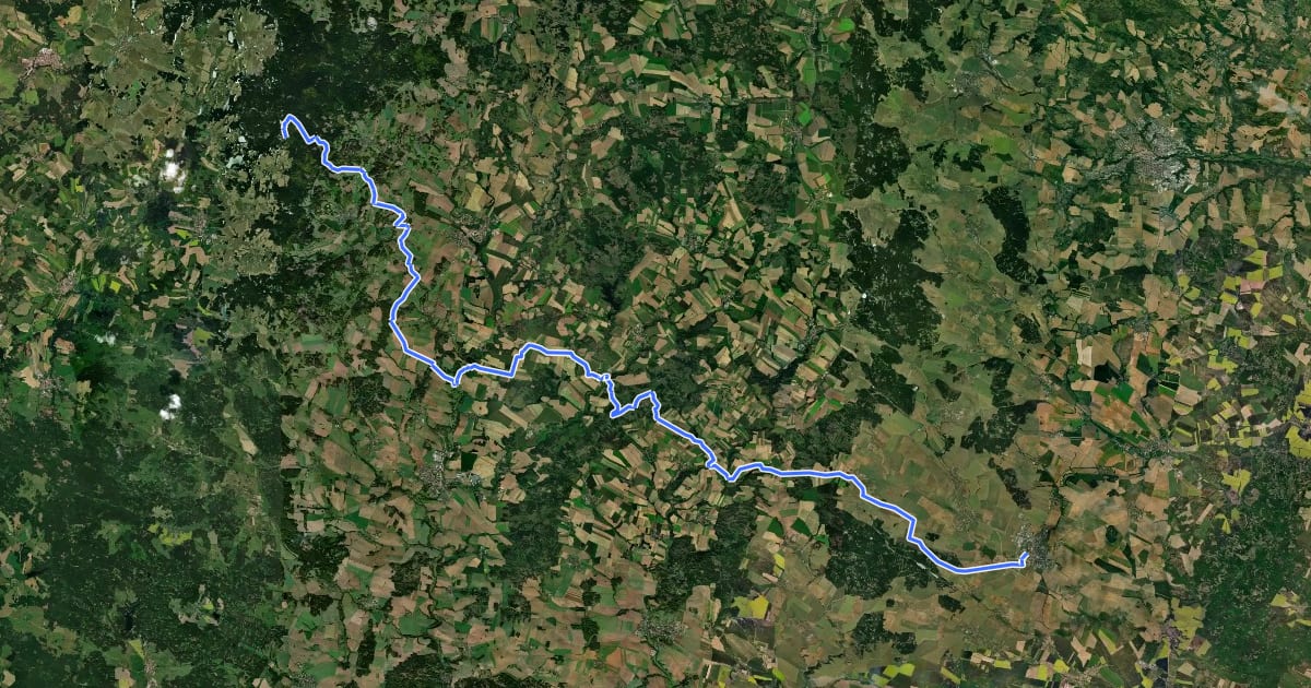 Маршрут 5124 Moravské Budějovice - Javořice на спутниковом снимке