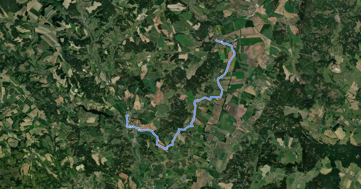 Маршрут 5147 Velké Opatovice - Letovice (vlak) на спутниковом снимке