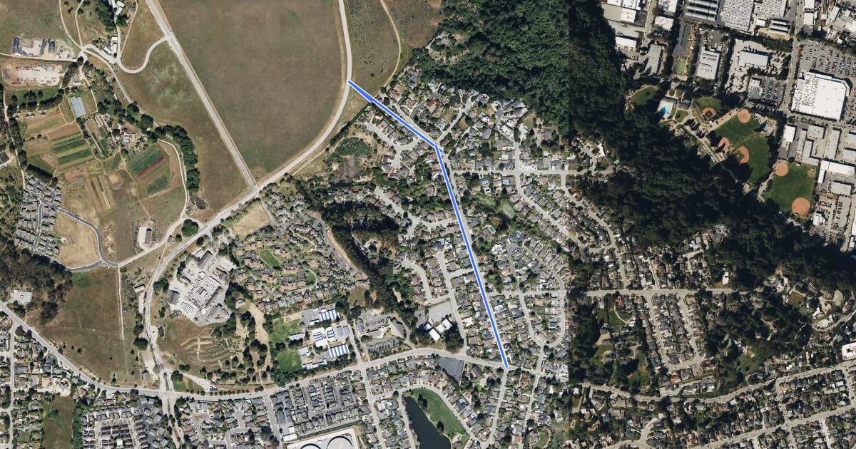 Маршрут 515 на спутниковом снимке
