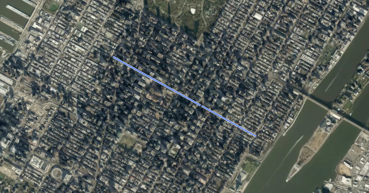 Маршрут 51st Street на спутниковом снимке