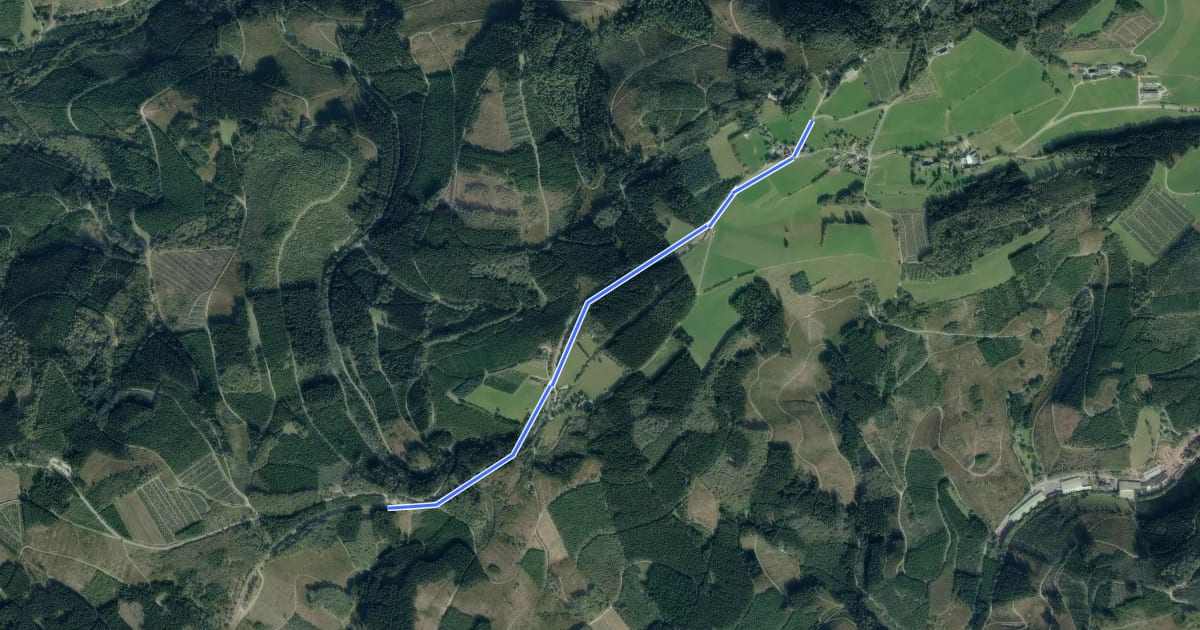 Маршрут (52) Finnentrop-Glingestraße - (53) Finnentrop-Faulebutter на спутниковом снимке