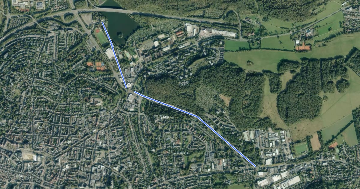 Маршрут (52) Iserlohn Wiehagen - (53) Iserlohn Seilersee на спутниковом снимке