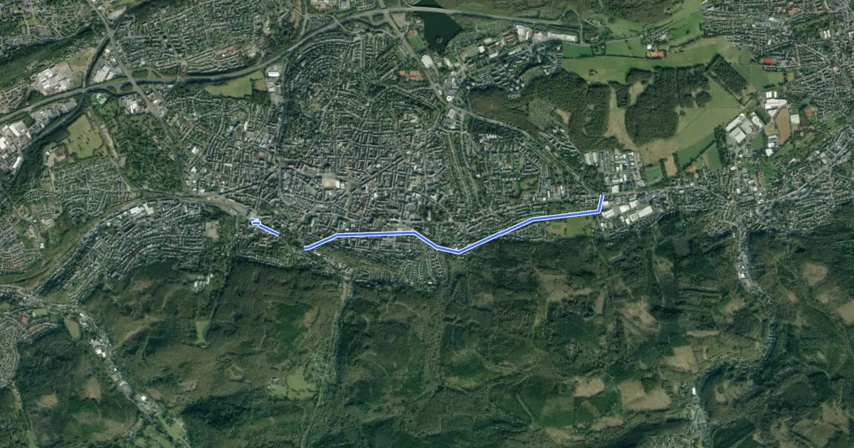 Маршрут (52) Iserlohn Wiehagen - (55) Iserlohn на спутниковом снимке