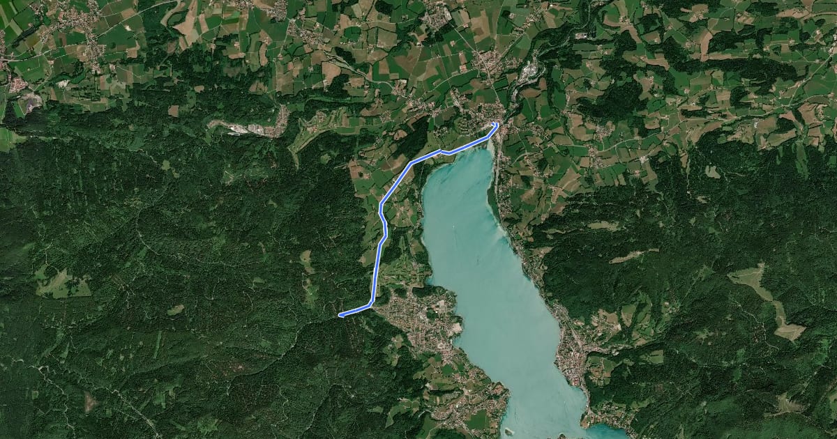 Маршрут 520 Gmund - Bad Wiessee на спутниковом снимке