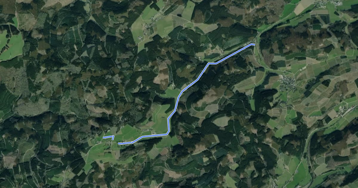Маршрут (53) Finnentrop-Faulebutter - (54) Finnentrop-Schliprüthener Mühle на спутниковом снимке