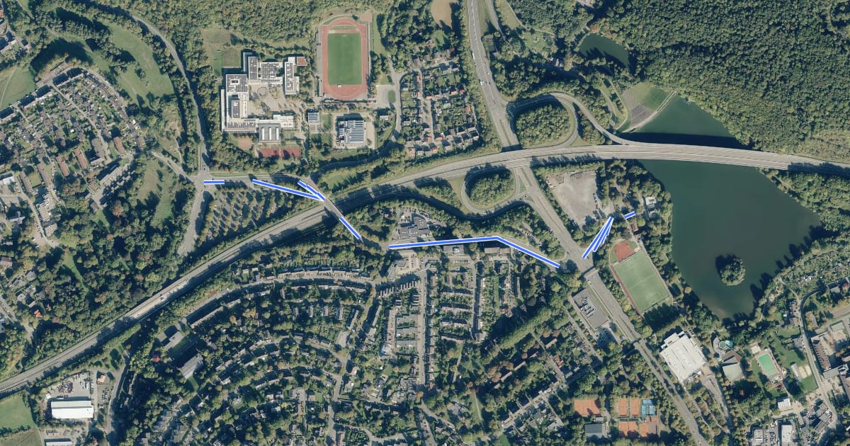 Маршрут (53) Iserlohn Seilersee - (54) Iserlohn Nußberg на спутниковом снимке