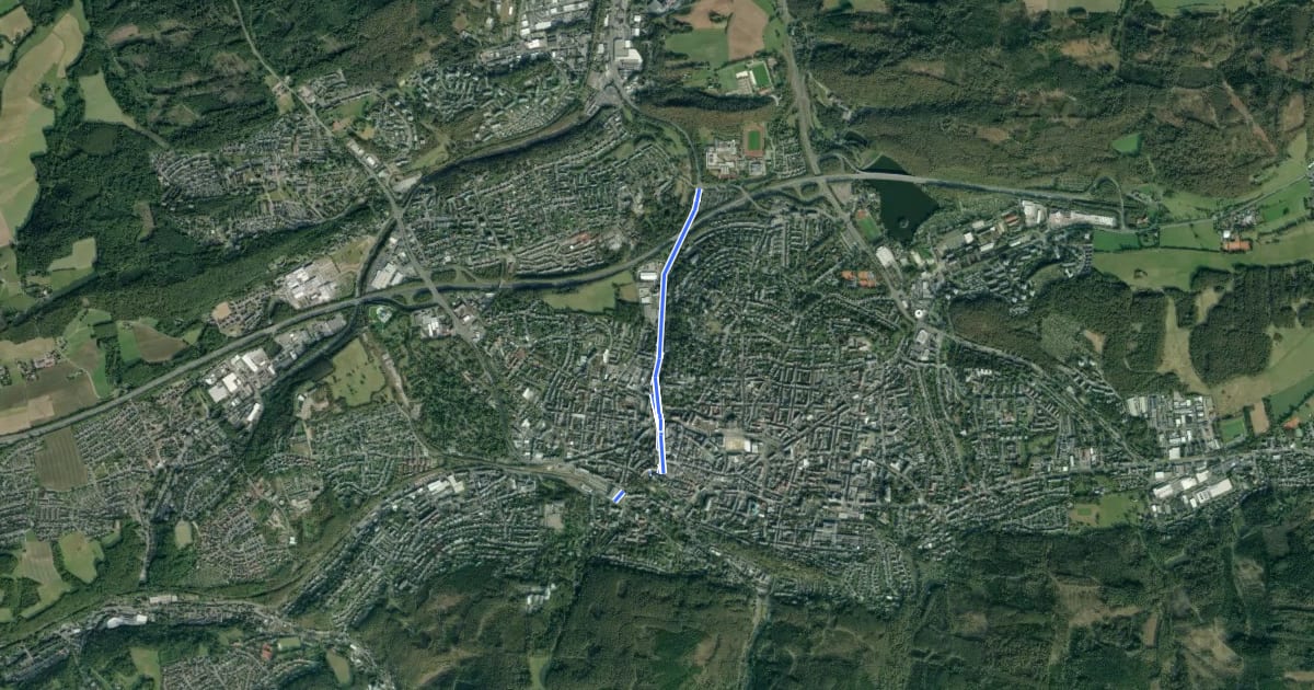 Маршрут (54) Iserlohn - (55) Iserlohn на спутниковом снимке