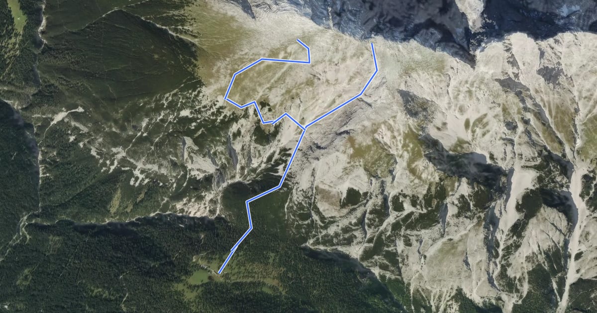 Маршрут 54 Neue Magdeburger Hütte - Großer und Kleiner Solstein на спутниковом снимке
