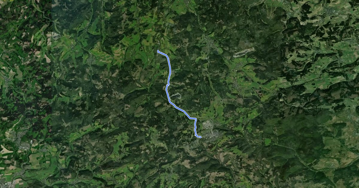 Маршрут (54) Winterberg-Siedlinghausen - (57) Winterberg на спутниковом снимке
