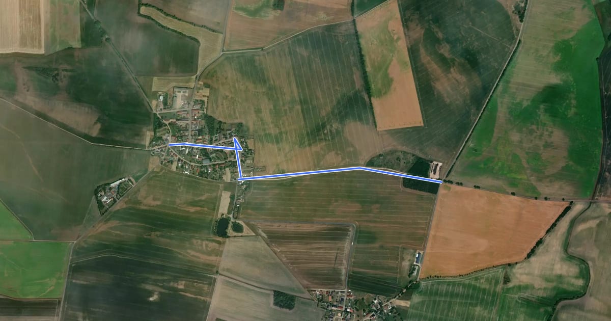 Маршрут 55-86 Brietzke N-Dalchau на спутниковом снимке