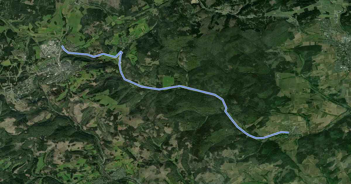Маршрут (55) Winterberg - (65) Medebach-Medelon на спутниковом снимке