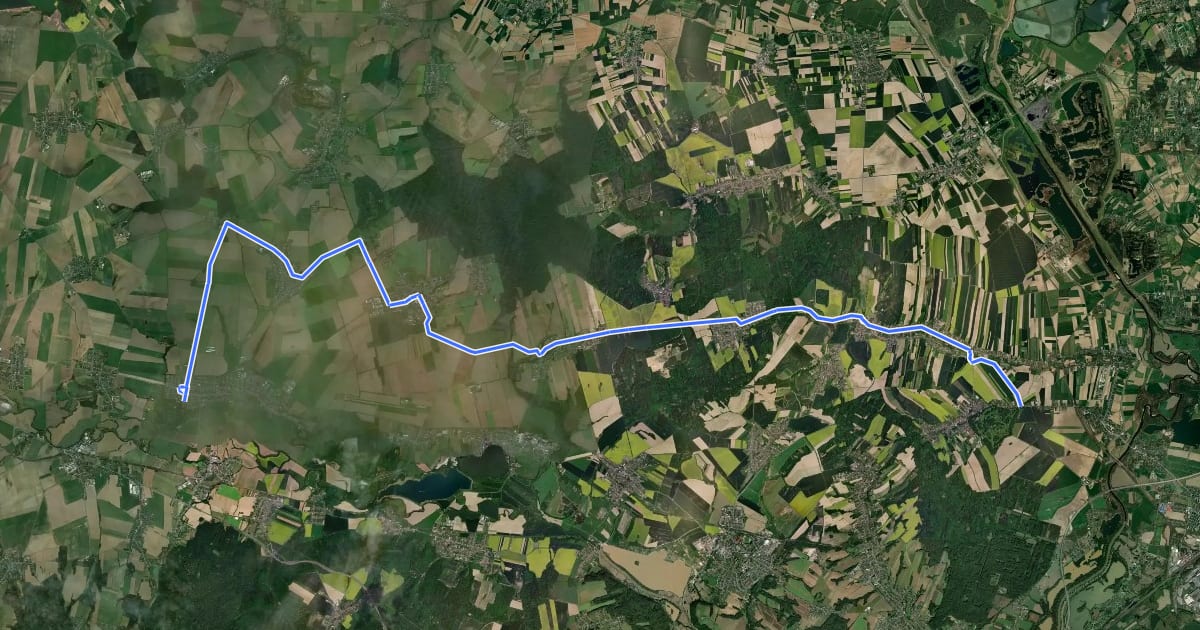 Маршрут 554 Prajzská cesta (Kravaře - Šilheřovice CZ/PL) на спутниковом снимке