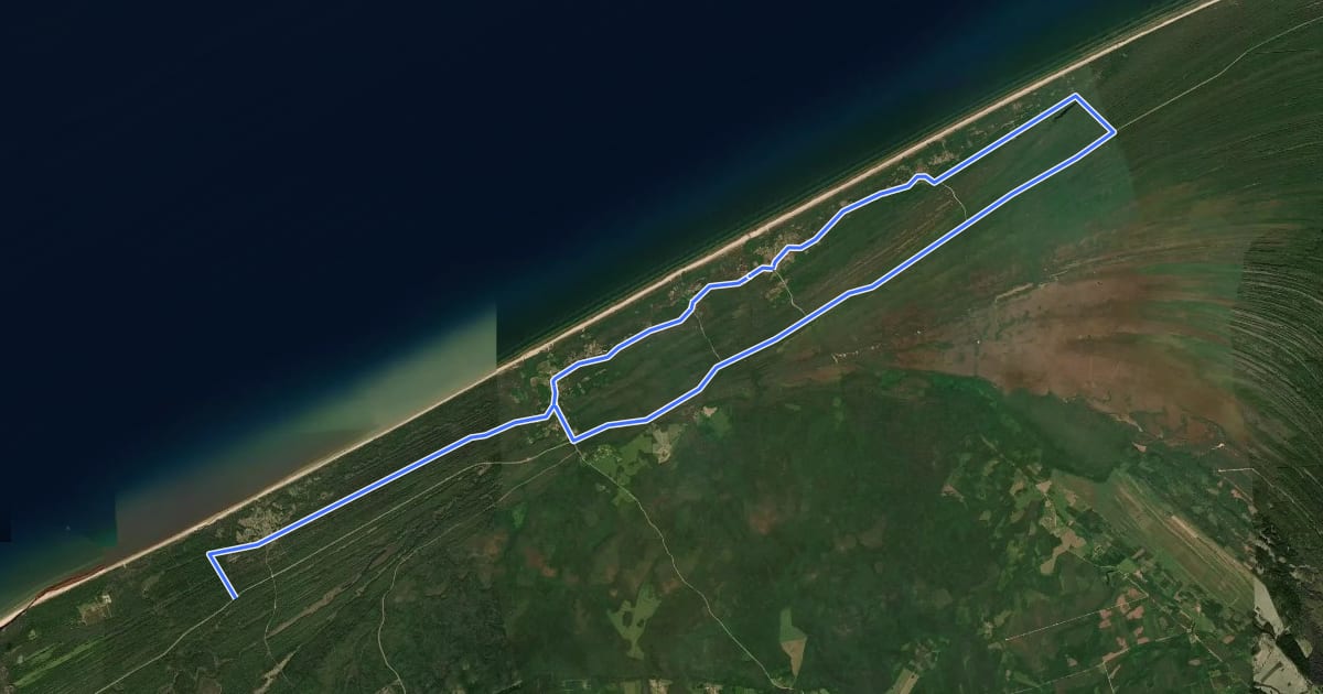 Маршрут 558: Pa lībiešu ciemiem (27km) на спутниковом снимке