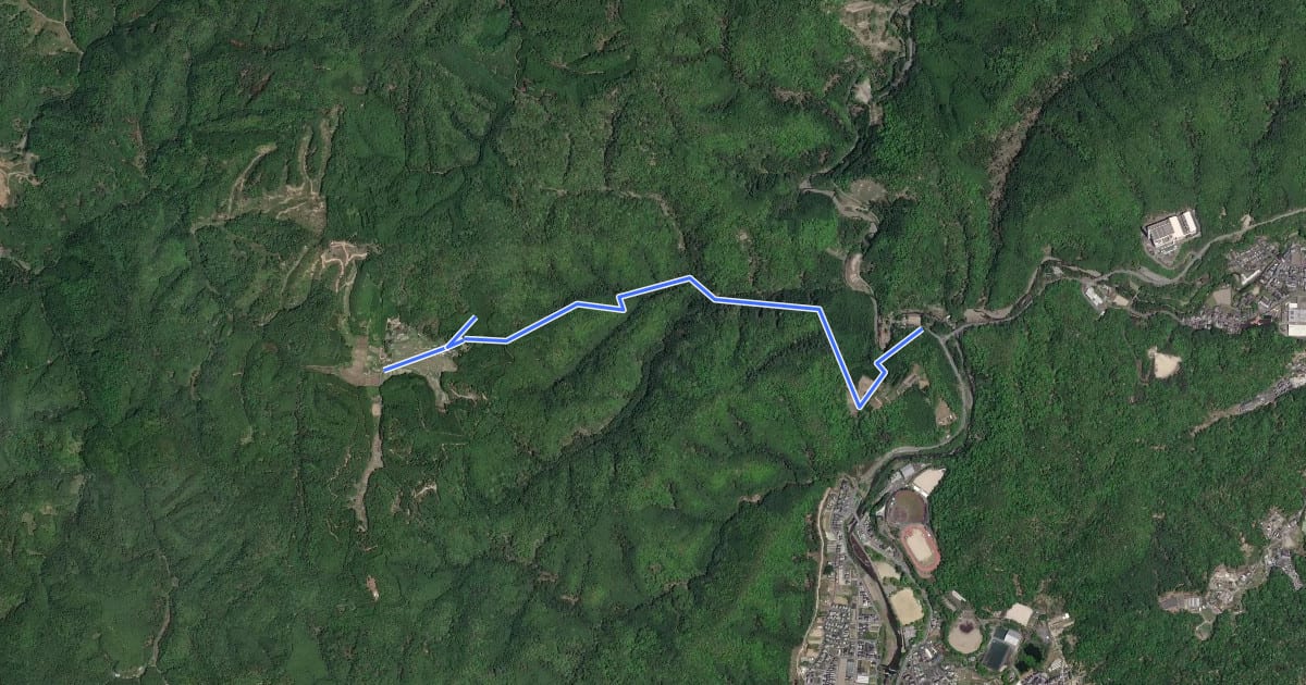 Маршрут 京都一周トレイル北山コース 56:65 на спутниковом снимке