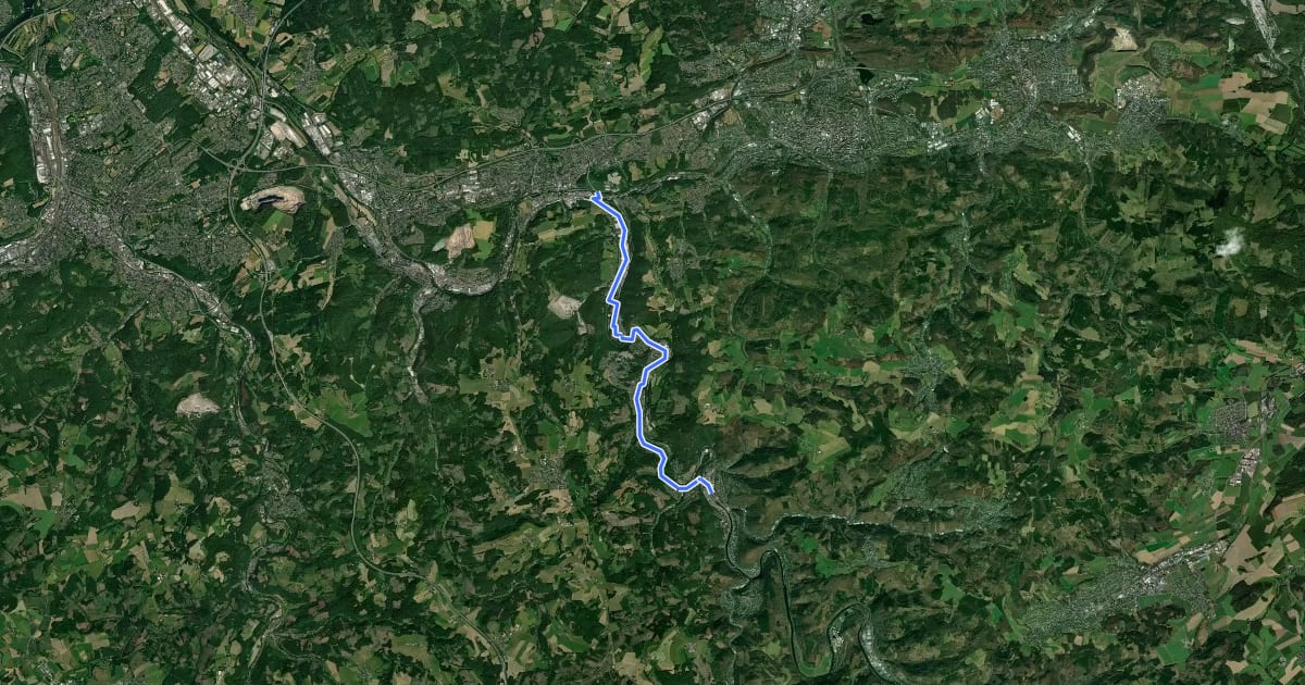 Маршрут (56) Iserlohn-Letmathe - (58) Altena-Mühlendorf на спутниковом снимке