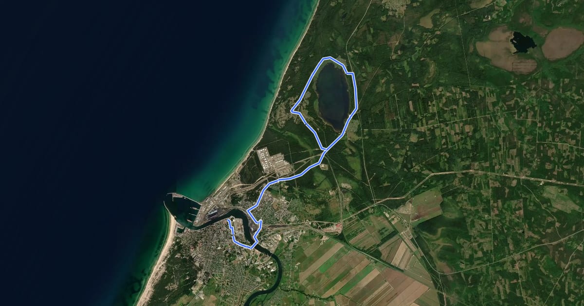 Маршрут 560: Apkārt Būšnieku ezeram (20km) на спутниковом снимке