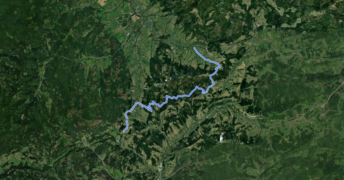 Маршрут 561 Bukovec - Mosty u J. - Šance (CZ/SK) на спутниковом снимке