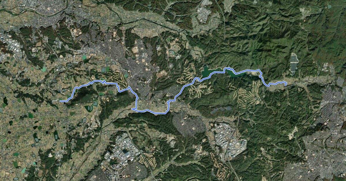 Маршрут 兵庫県道563号 神出山田自転車道線 на спутниковом снимке