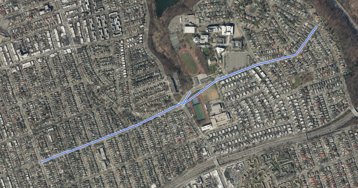 Маршрут 56th Avenue на спутниковом снимке