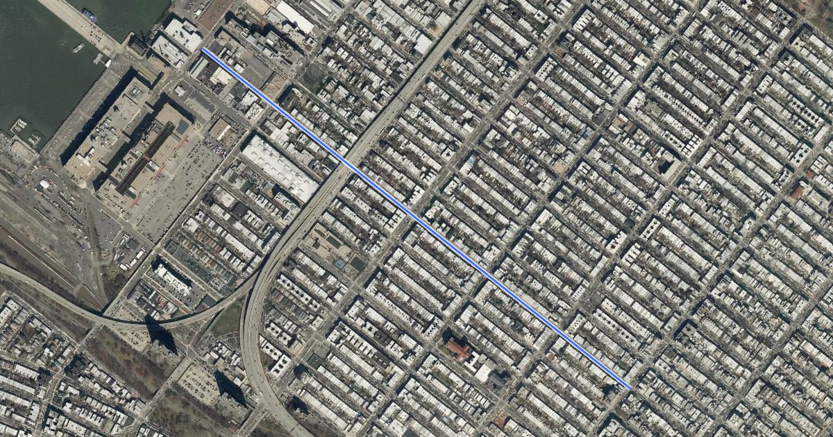 Маршрут 57th Street на спутниковом снимке
