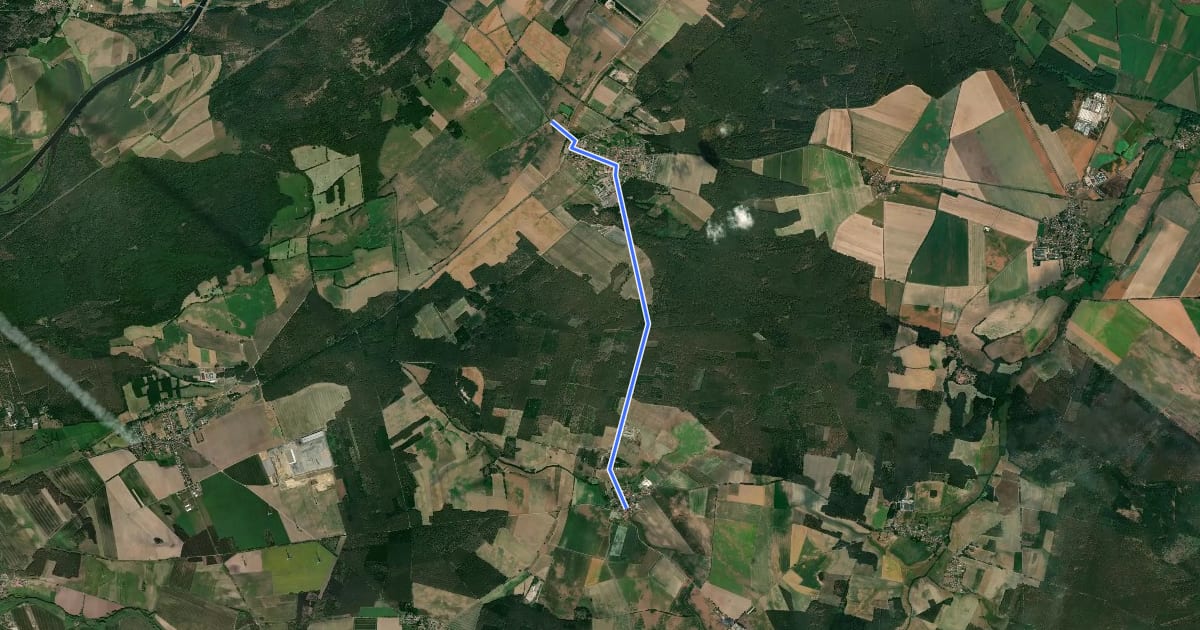 Маршрут 58-91 Rietzel-Hohenseeden NW на спутниковом снимке