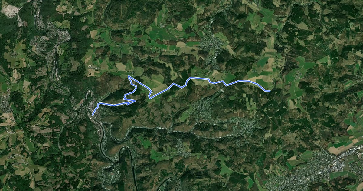 Маршрут (58) Altena-Mühlendorf - (61) Neuenrade Rüterschlad на спутниковом снимке