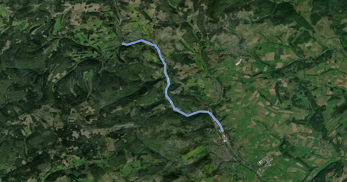 Маршрут (58) Winterberg-Züschen - (59) Hallenberg-Liesen на спутниковом снимке