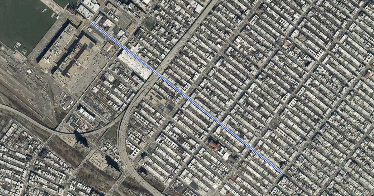Маршрут 58th Street на спутниковом снимке