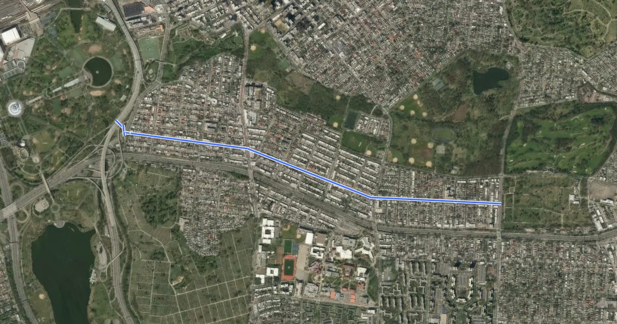 Маршрут 59th Avenue на спутниковом снимке