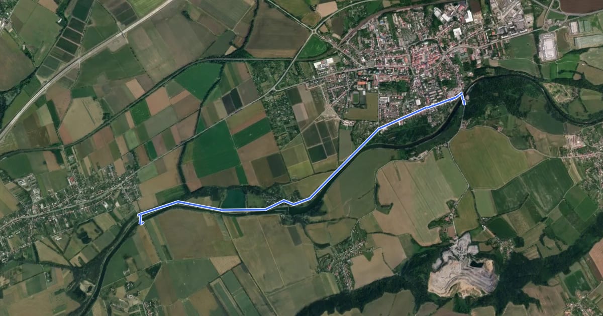Маршрут 5A Jantarová stezka – alternativa Škrabalka - Osek nad bečvou на спутниковом снимке