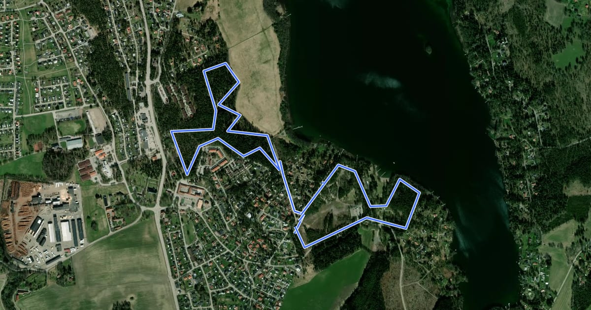 Маршрут 5km elljusspår на спутниковом снимке